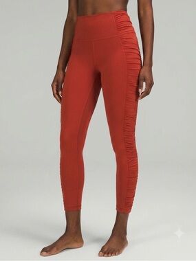 Lululemon Align High Rise Pant 25" Ruched Cayenne Red 6